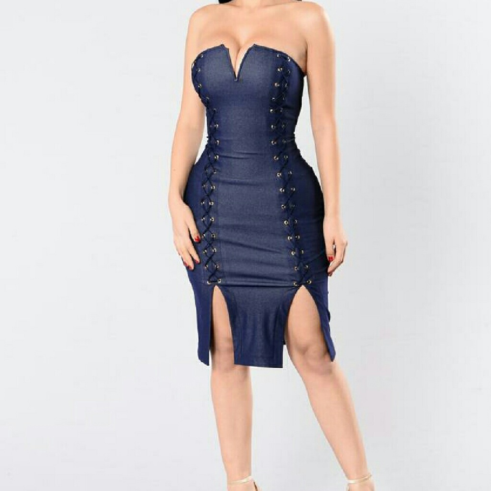 Fashion Nova Denim Dress (Sold)