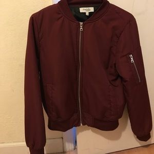 Burgundy bomber sweater