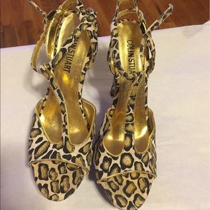 Collin Stuart Leopard Print Platform Heels