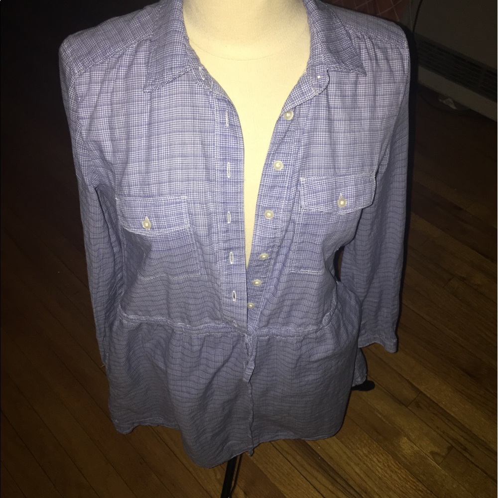 Gap plaid blue dress with draw string