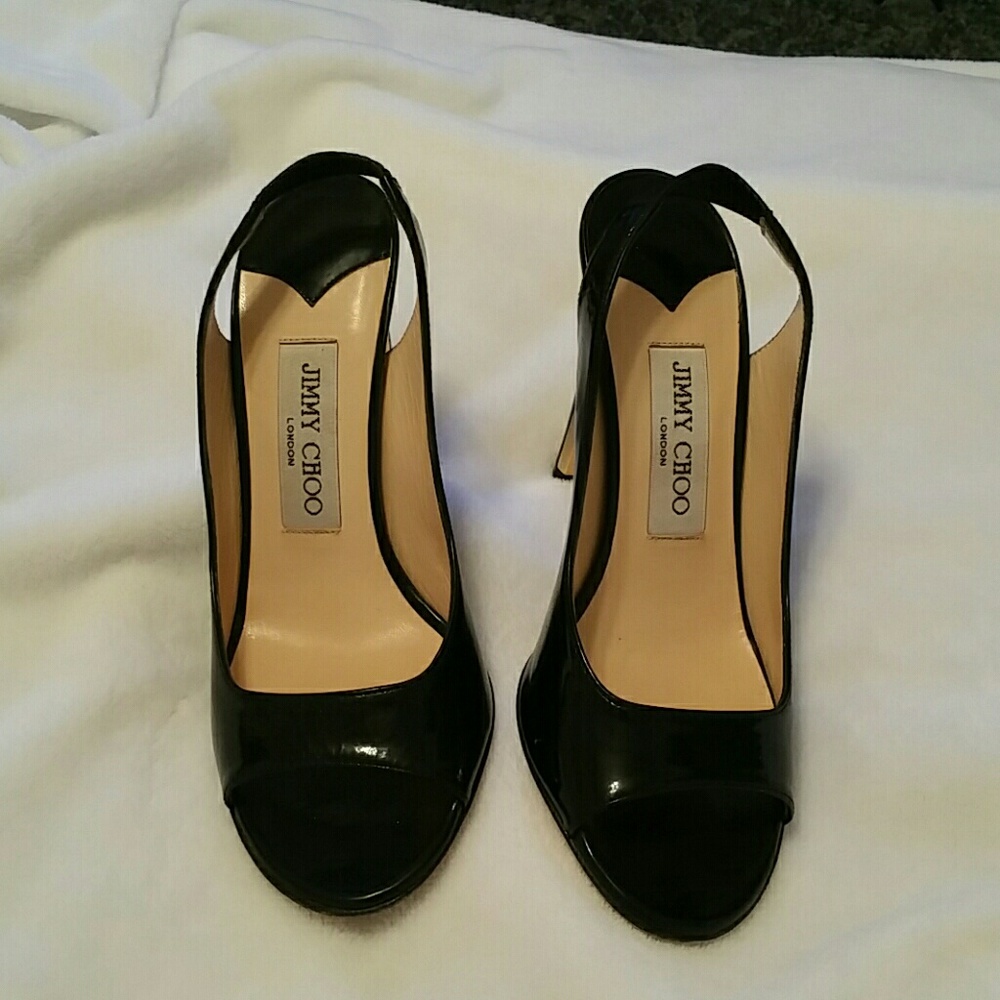Jimmy Choo black leather heels