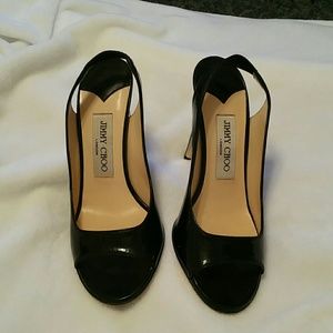 Jimmy Choo black leather heels