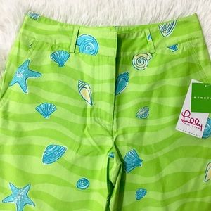 NWT Lilly Pulitzer green sea life capris sz 0