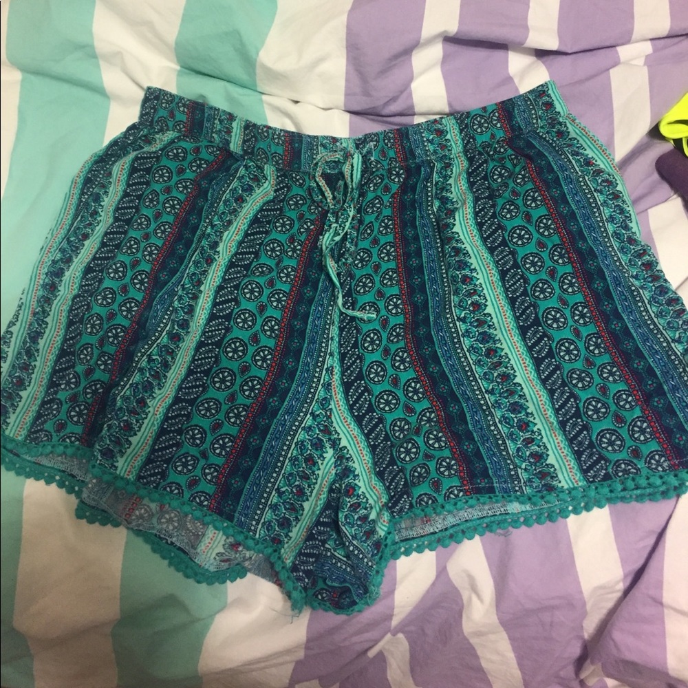 Hollister loose fit teal shorts, size Large