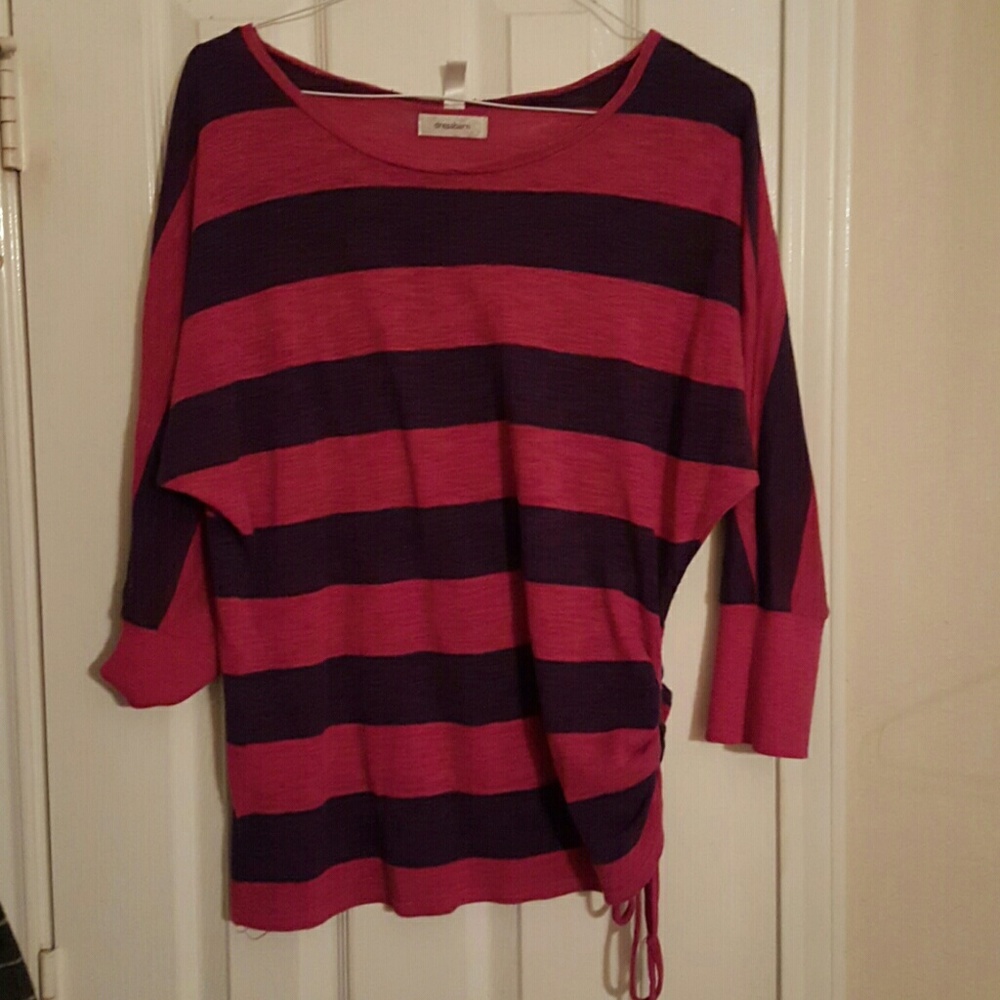 Dressbarn  pretty pink,and deep purple knot top