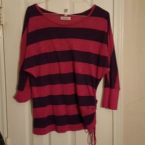 Dressbarn  pretty pink,and deep purple knot top