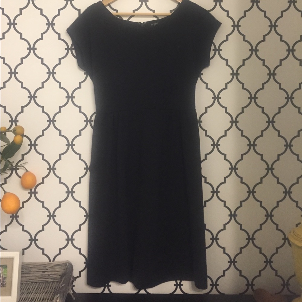 JCrew black cotton stretch dress with pockets