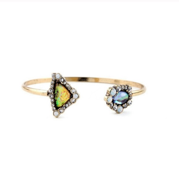 Jewelry | Multi color opal Geo cuff bracelet - Picture 2 of 2