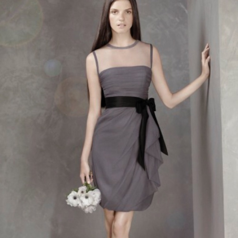White Vera Wang Grey and Black Dress Formal