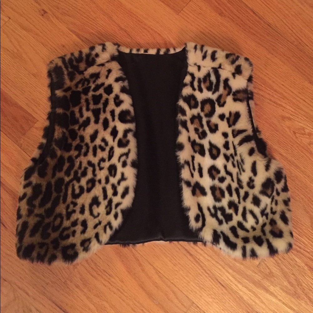 Faux Cheetah Fur Vest