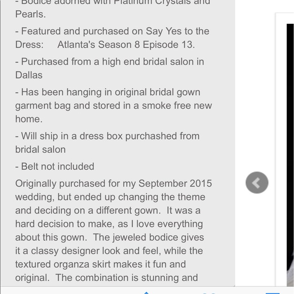 Lazaro 3400 Designer fit and flare bridal gown - Picture 8 of 8