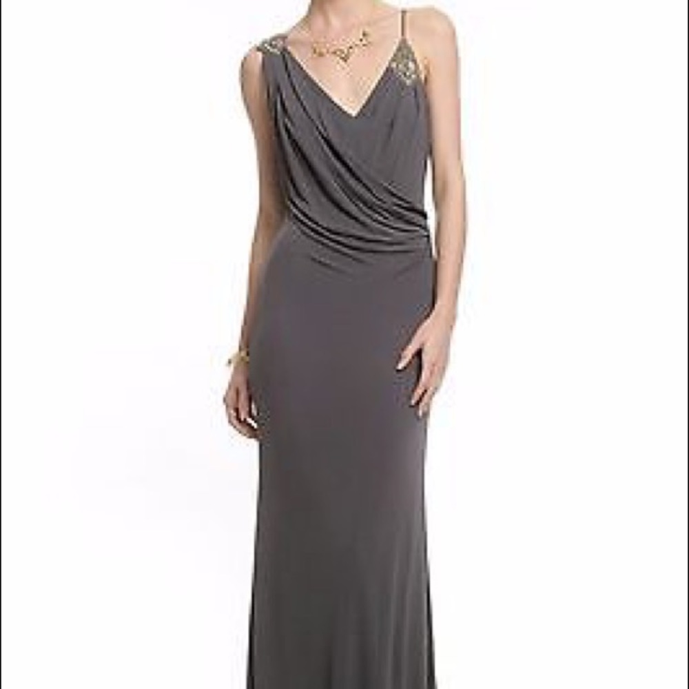 Badgley Mischka 'When In Rome Gown' - Jersey, Grey
