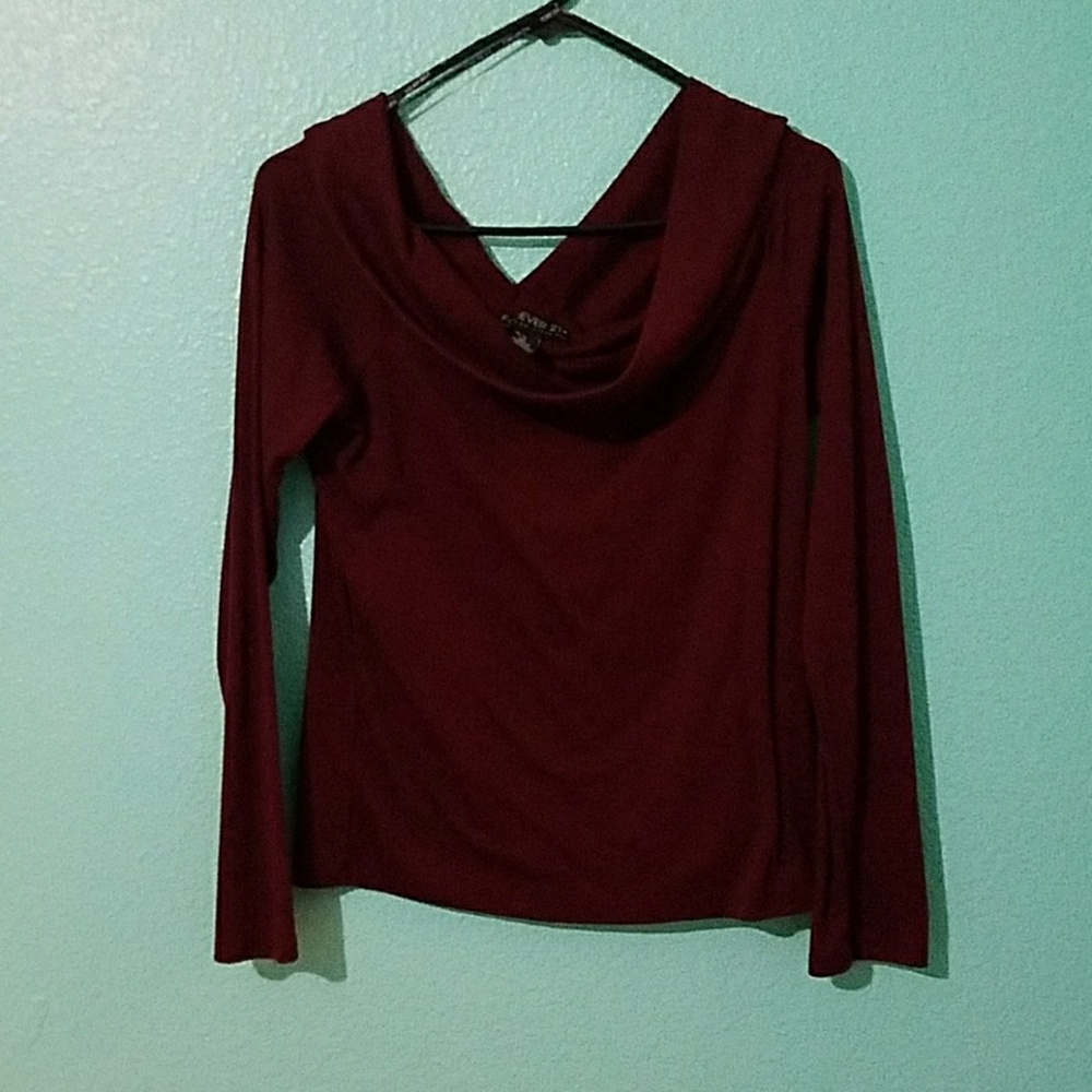 Long Sleeve Maroon Blouse