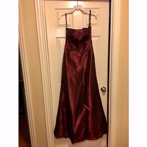 Bill Levkoff strapless bridesmaids dress