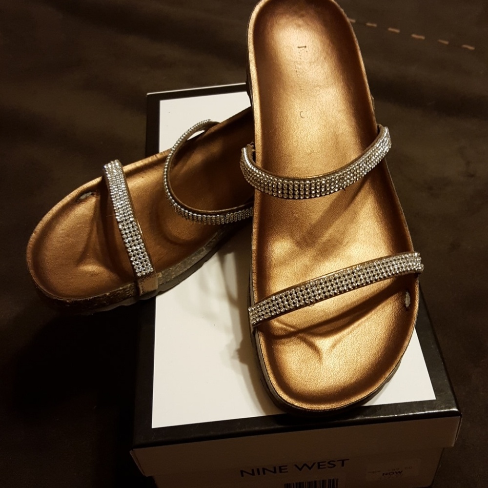 Bronze and Sparkling Sandals