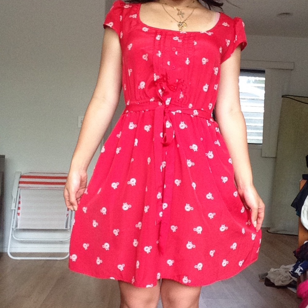 Xhilaration Babydoll Dress with tie (size medium)