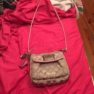 pink cross body coach purse