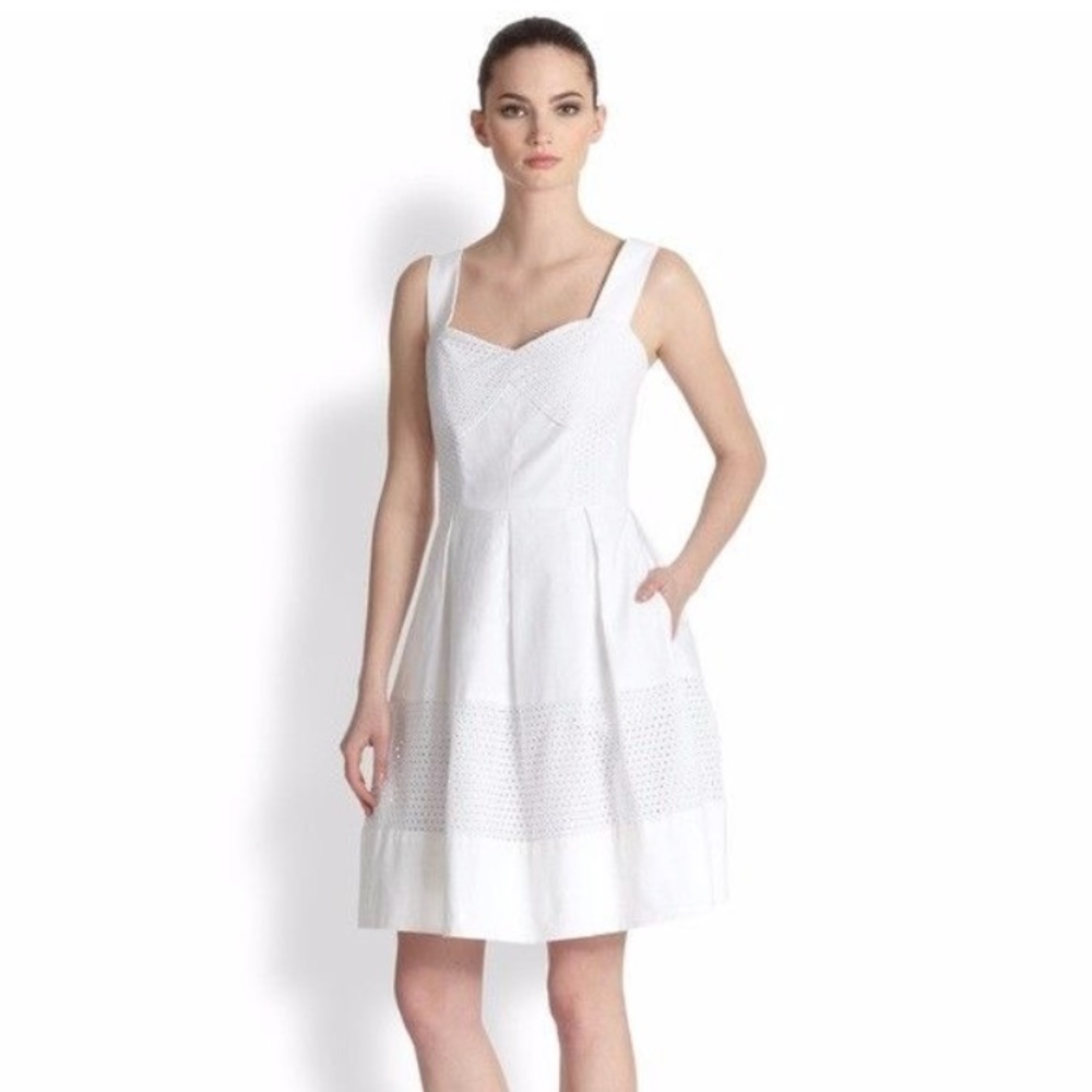 Shoshanna Serena Cotton Eyelet Sundress - White