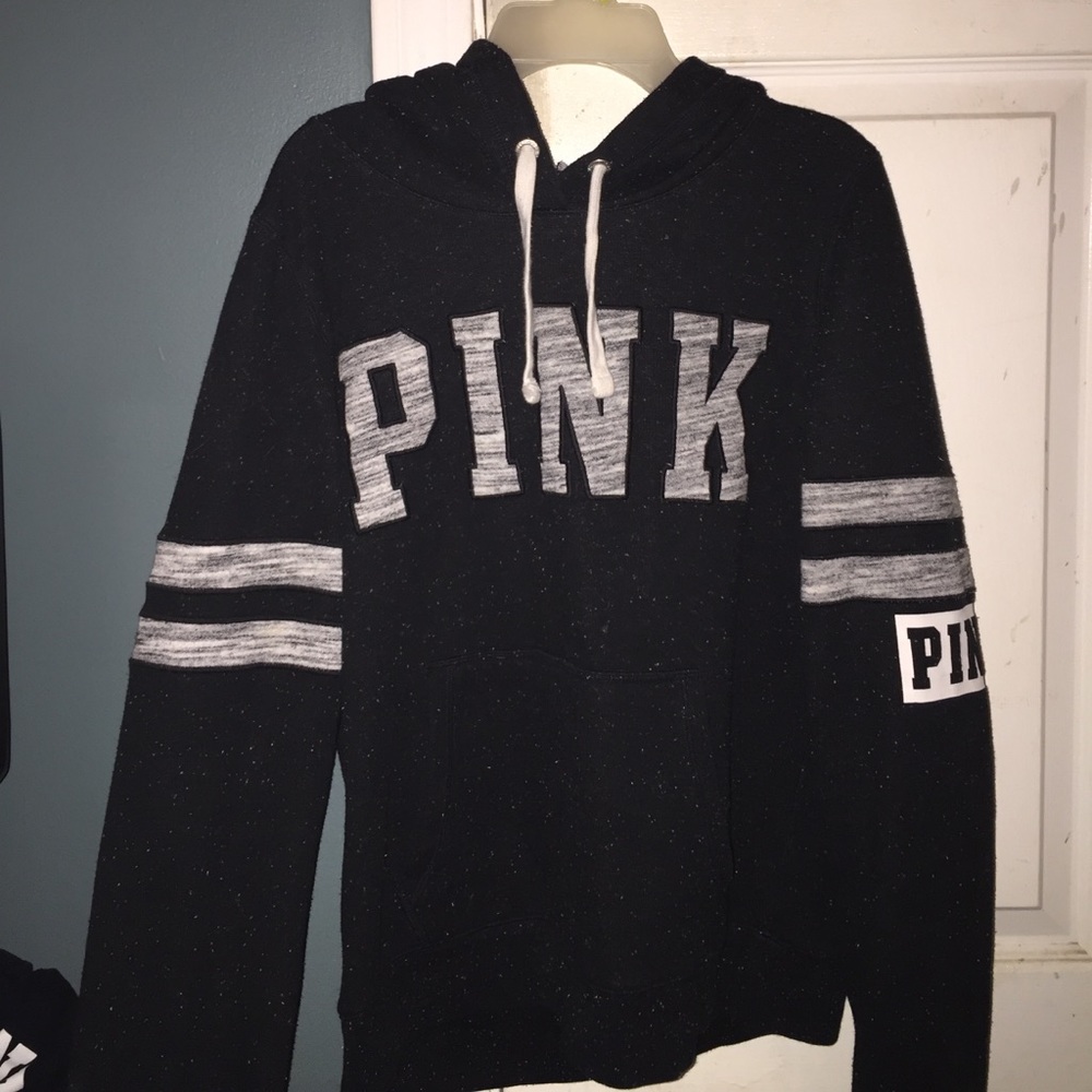 PINK Hoodie (Black & Gray)