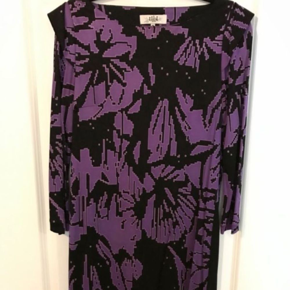 Tibi 3/4 Sleeve Back Cutout Dress - Purple, Size M