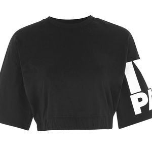 NWT IVY PARK BLACK ELASTIC BAND CROP TOP