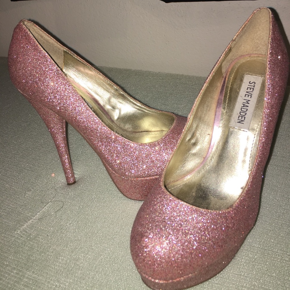 Pink glitter Steve Madden pumps