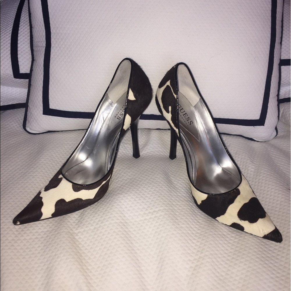 Guess calf hair heels