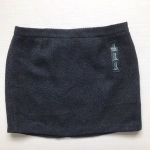 Gap navy blue lined tweed mini skirt NWT