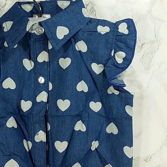 SALE***Chambray Hearts buttons Shirt. Kids   :) - Picture 3 of 6
