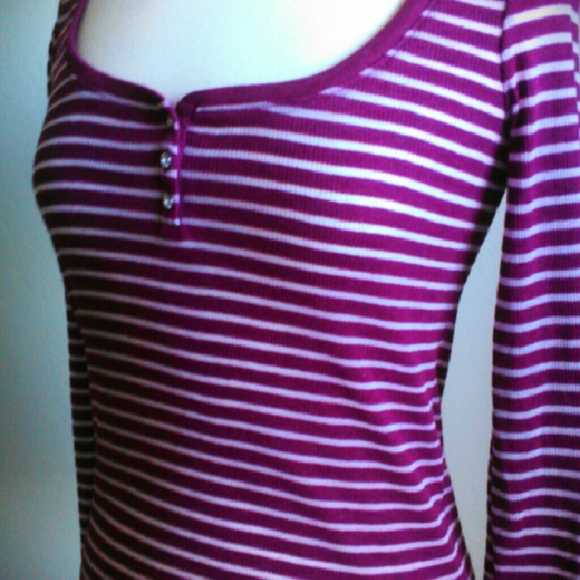 SOLDJuicy Couture Striped Purple Long Sleeve Shirt - Picture 4 of 4