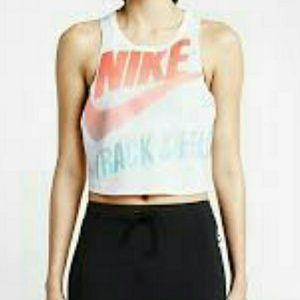 White  Nike crop top jersey