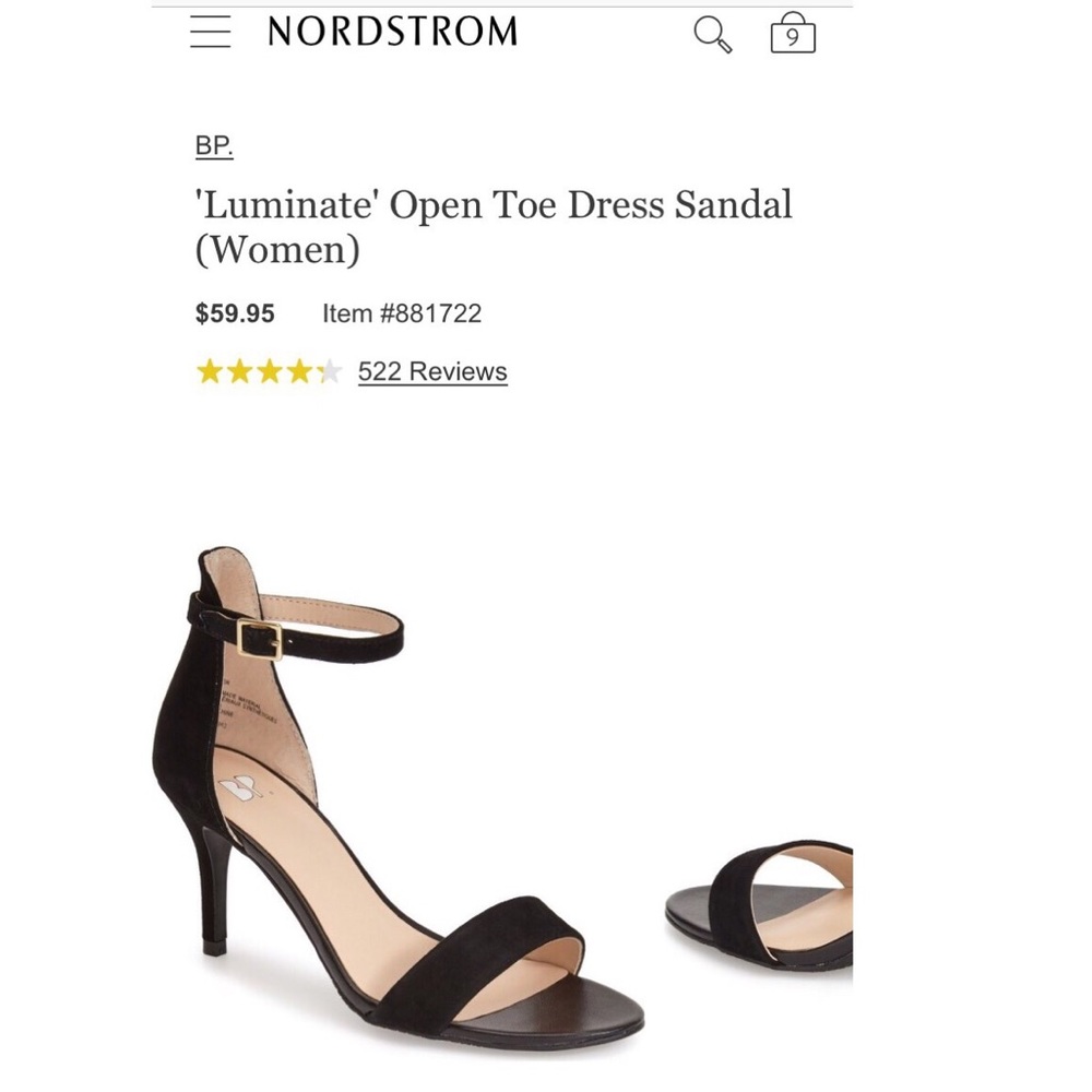 B.P. Black Ankle Strap Heel