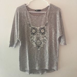 NWOT beautiful owl shirt 3/4 sleeves