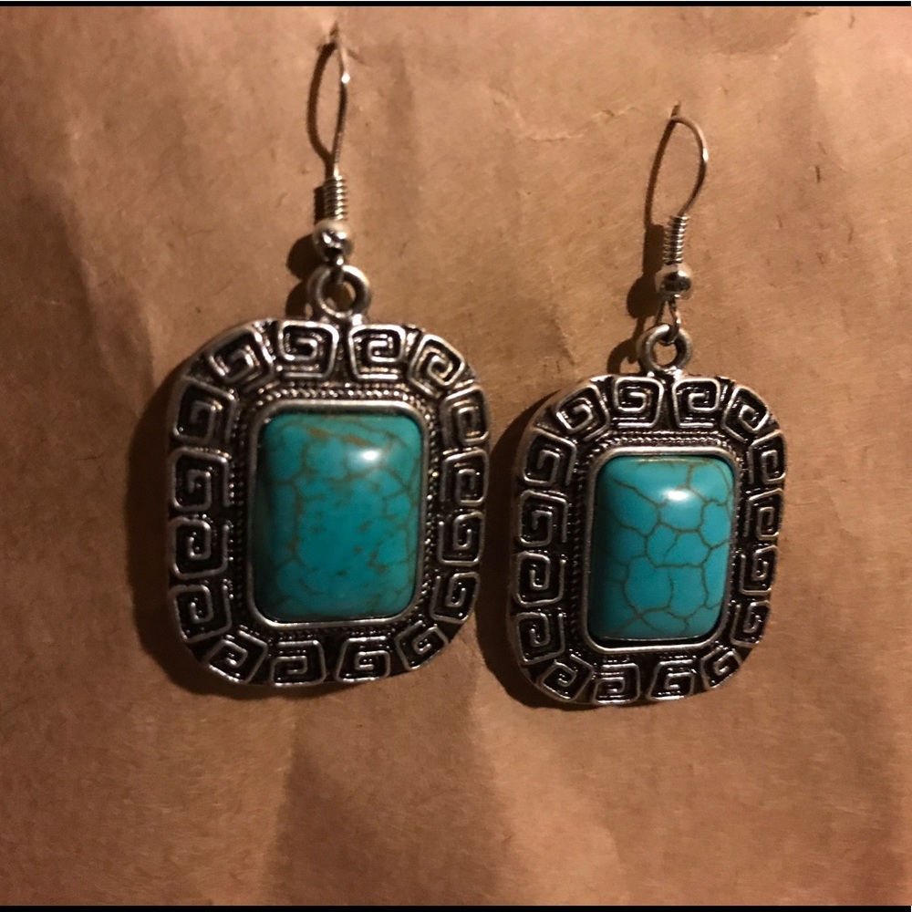 Gently worn turquoise earrings