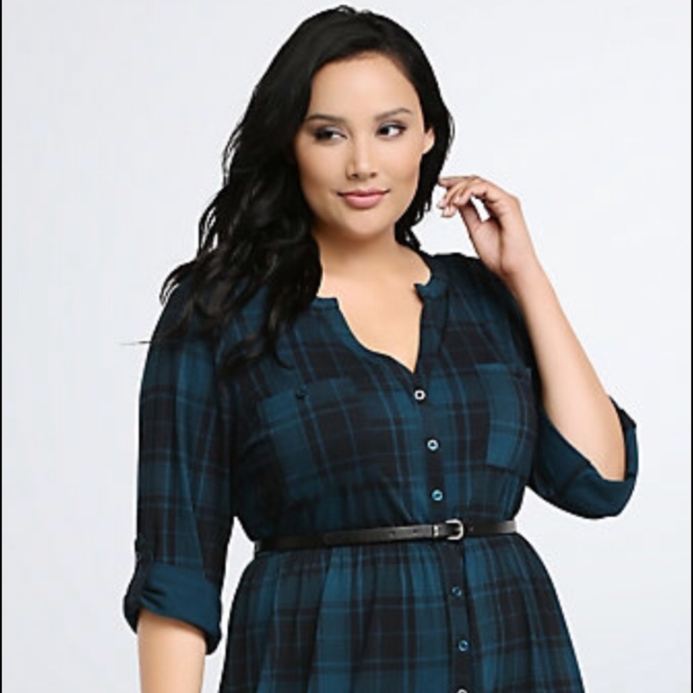 Torrid Plaid Button Up Dress
