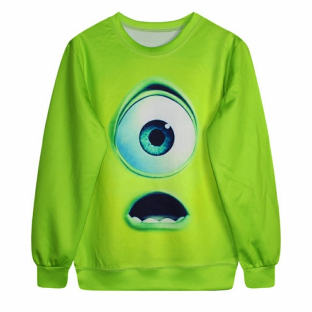 Mike wazowski 3D green pull over sweater