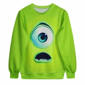 Mike wazowski 3D green pull over sweater