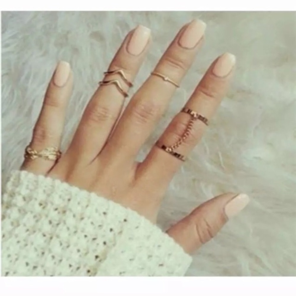 Boho midi ring set