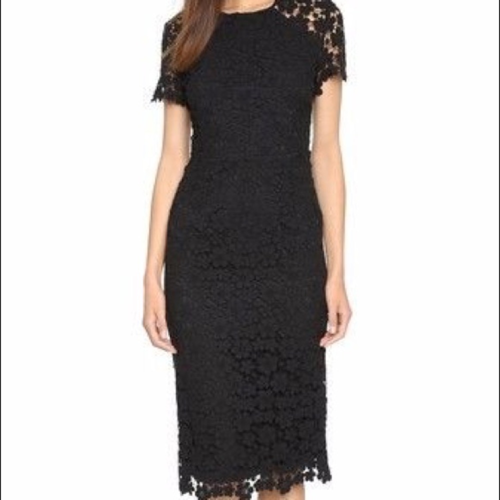 Shoshanna Beaux Guipure Lace Sheath Midi Dress