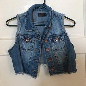 Cropped Jean Vest