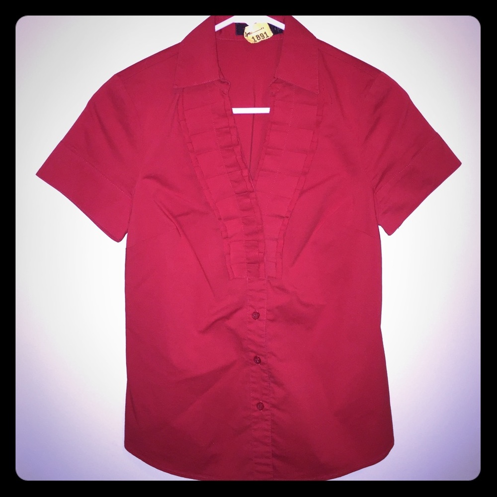 The Limited Red Button Down Blouse