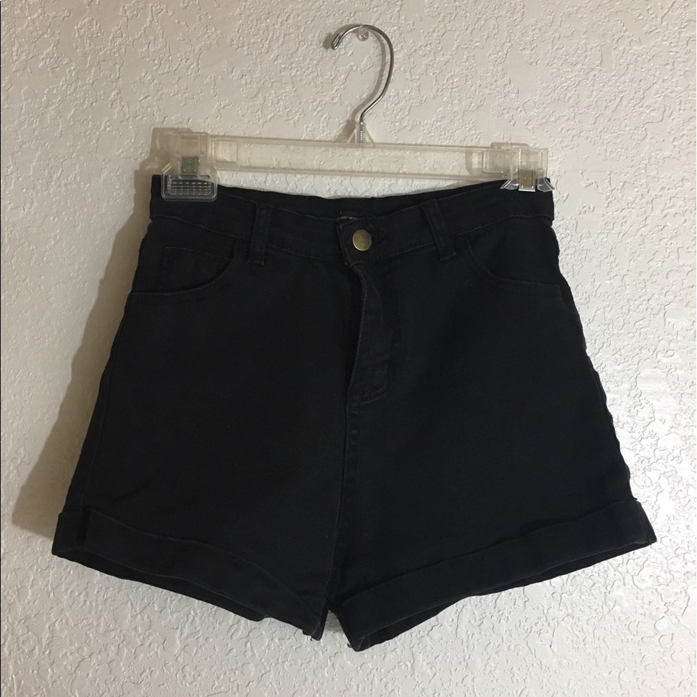 Brandy Melville Black Denim High Waisted Short