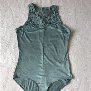 ❗️SOLD ON VINTED📦🚫‼️Turquoise suede bodysuit