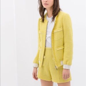 Zara yellow tweed co-ord
