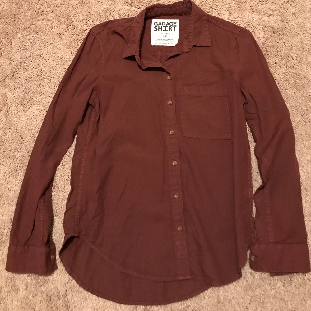 Dark Red Button-Down (Women's)
