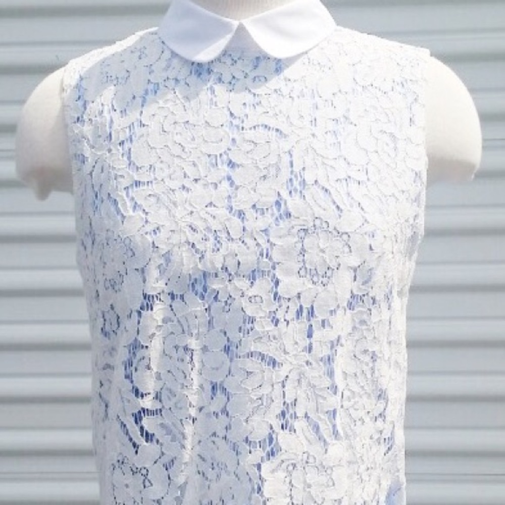 💫 Lace overlay Gingham Blouse