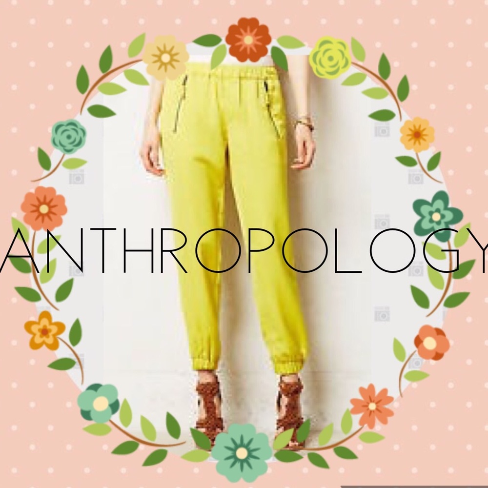 HEI anthropologie chartreuse joggers size 26 / 27