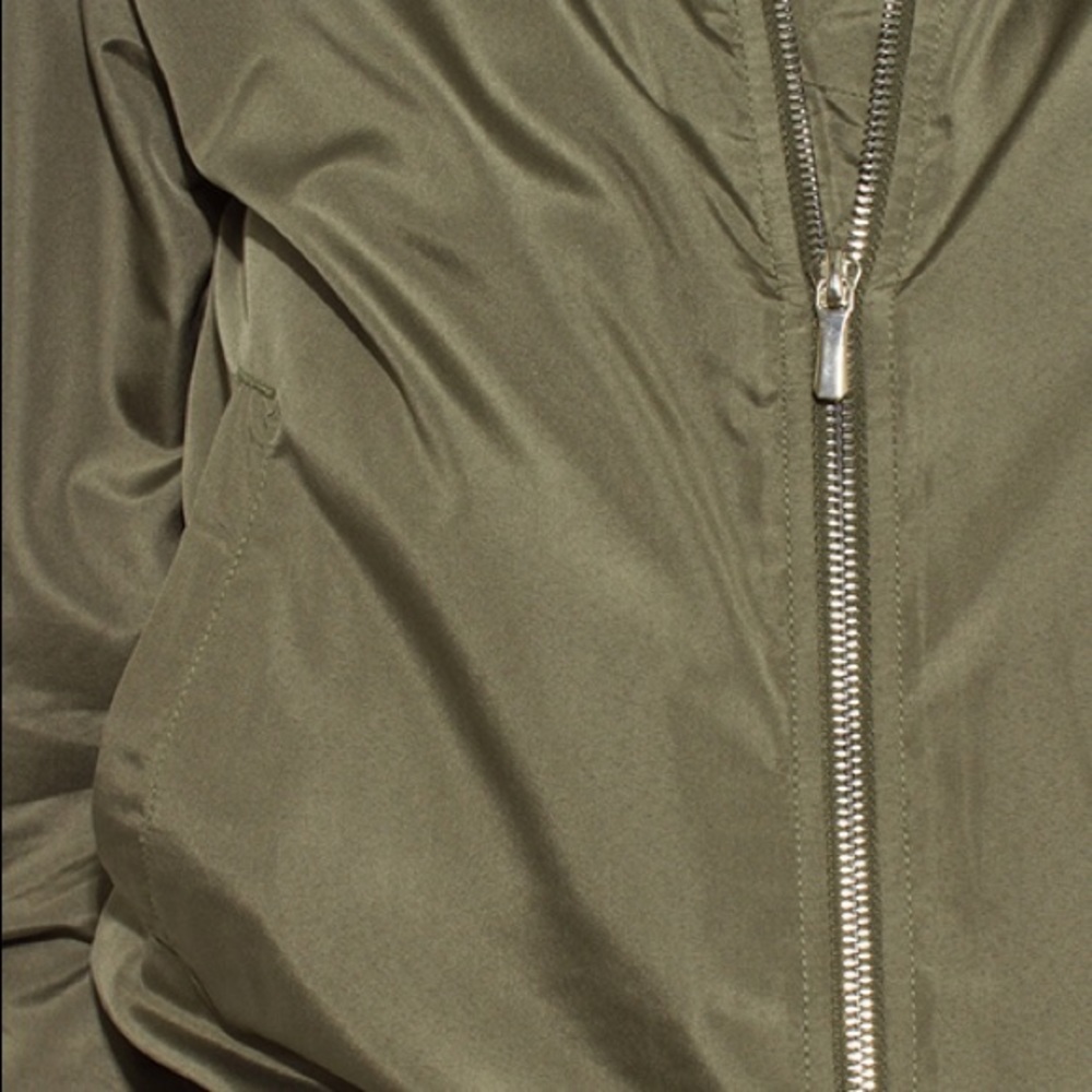 Olive Stripe Banded Bomber Jacket HP 10/7 - Picture 4 of 8