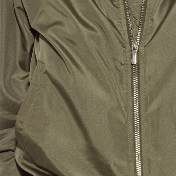 Olive Stripe Banded Bomber Jacket HP 10/7 - Picture 4 of 8