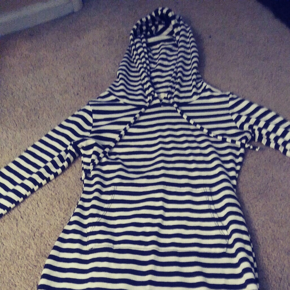Black and white striped dress
